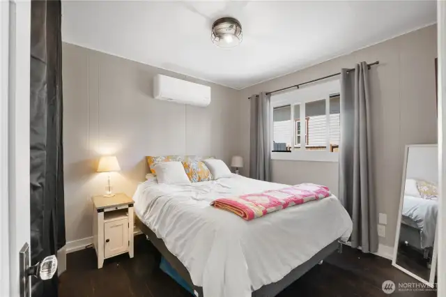 bedroom with minisplit.