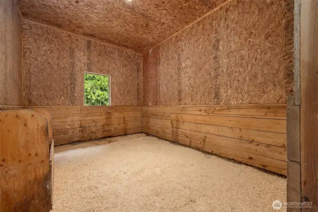 2 oversized 12X16 stalls with double wall divider