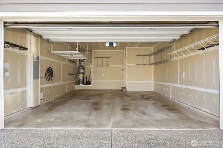 Electric car charger, shelving and bike racks