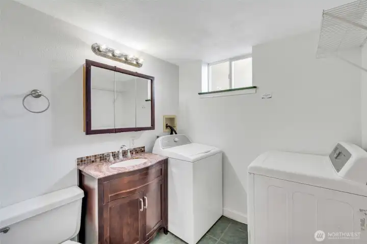 Washer/dryer downstairs stay but might shake a little.