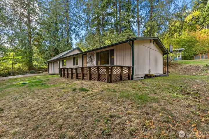 Front of home with large porch.