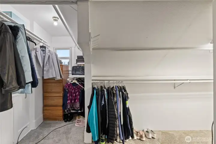 One of two closets in primary suite