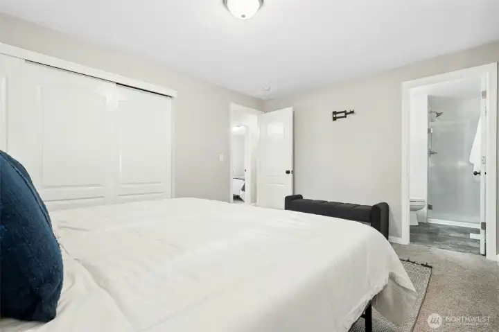 A different perspective of the primary bedroom.