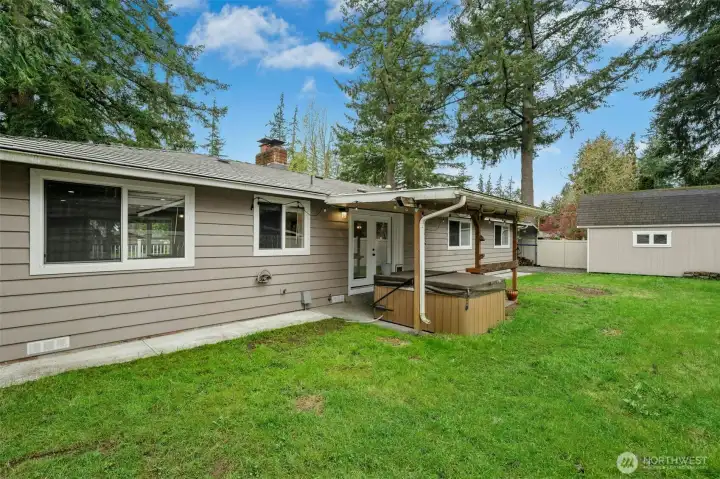 View from the backyard looking to the back of the home.