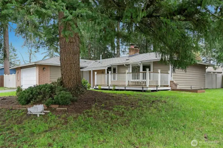 Generous corner lot.