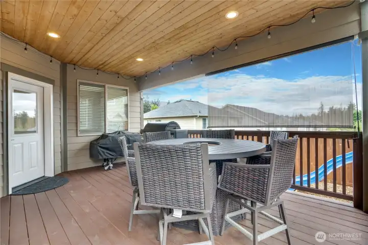 Enjoy outdoor living in any season on the covered deck