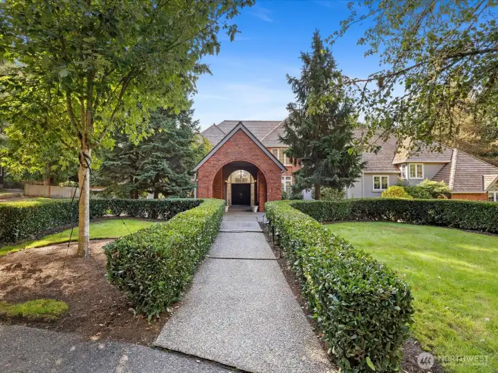 Grand Entrance with Elegant curb appeal.  Circular driveway to the front door.