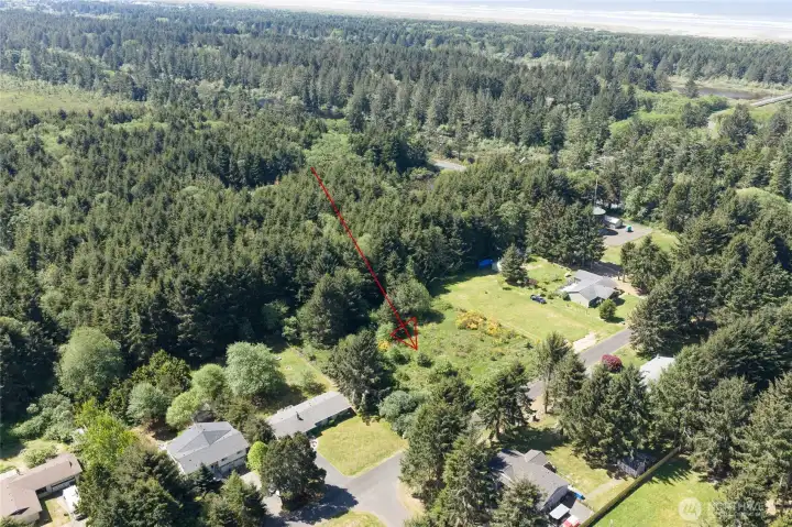 Aerial view facing south west.  Buyer to verify lot lines