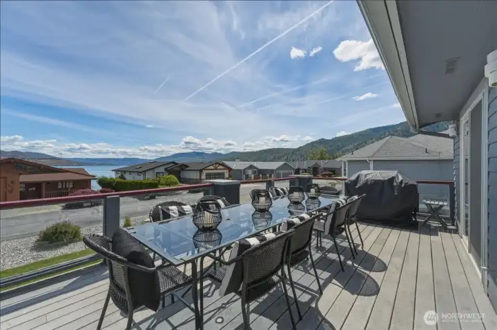 Entertaining deck just off kitchen and living area is made for gathering