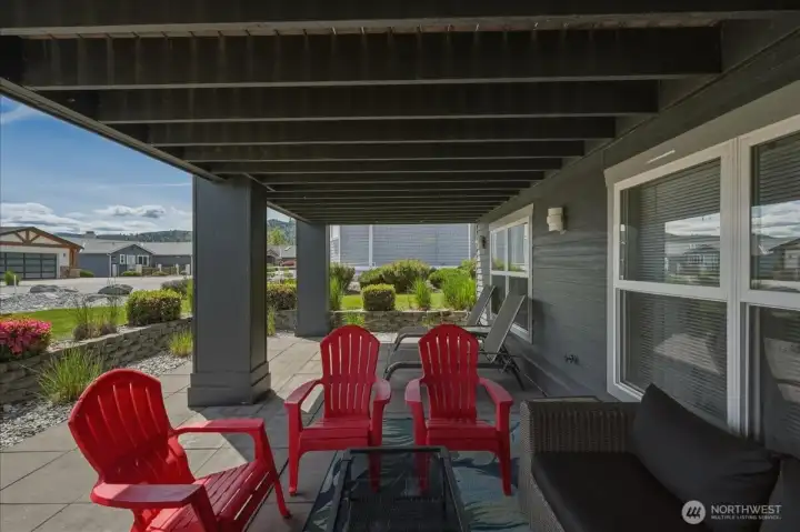 Plenty of areas to relax and unwind on lower level patio