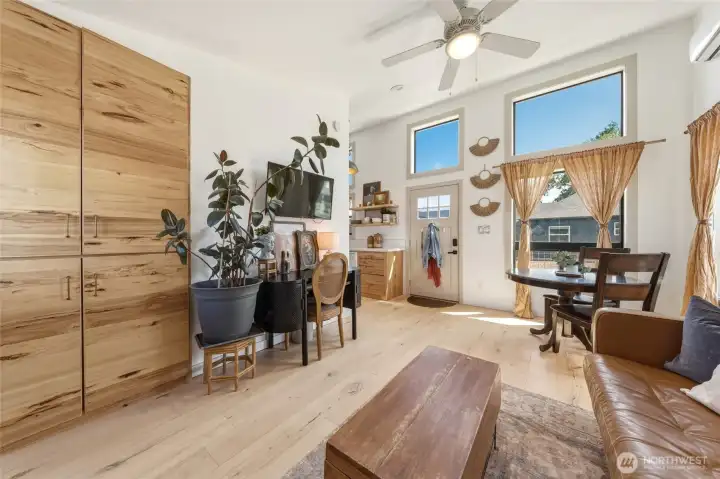 256 (ADU) Living & Dining Room with custom built-in storage cabinets