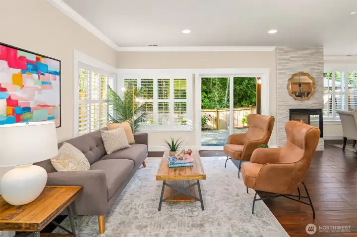 This living room has been virtually changed to reflect a more neutral color palette. This living room has been virtually changed to reflect a more neutral color palette.