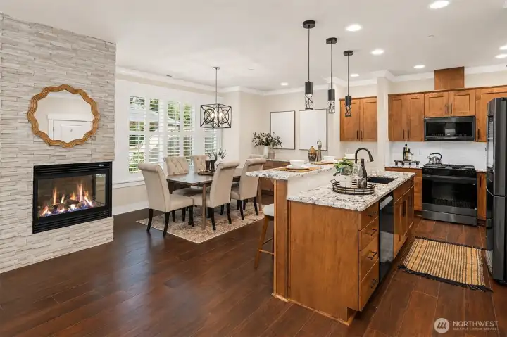 This dining room has been virtually changed to reflect a more neutral color This dining room has been virtually changed to reflect a more neutral color