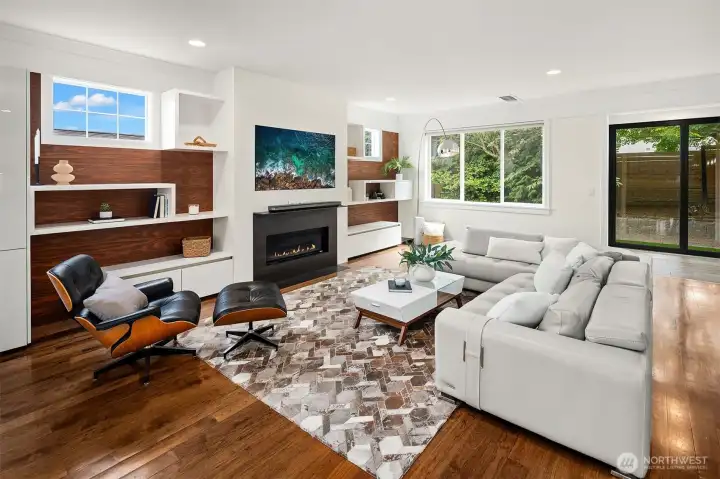 Fireplace and custom built-ins create a cozy and inviting living room Fireplace and custom built-ins create a cozy and inviting living room