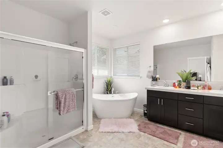 Primary Suite with separate shower and relaxing soaking tub Primary Suite with separate shower and relaxing soaking tub