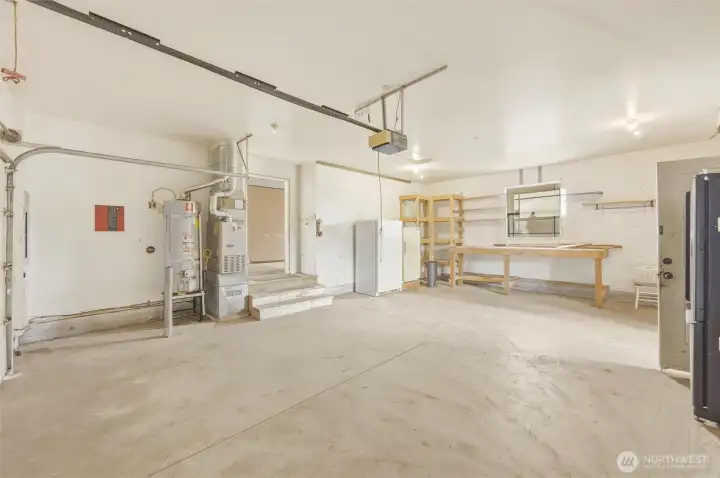 2-Car Garage with Shelving & Storage