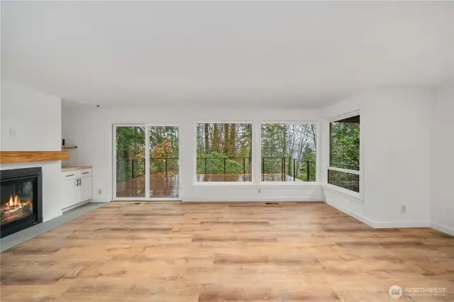 Natural light and deck off of living area