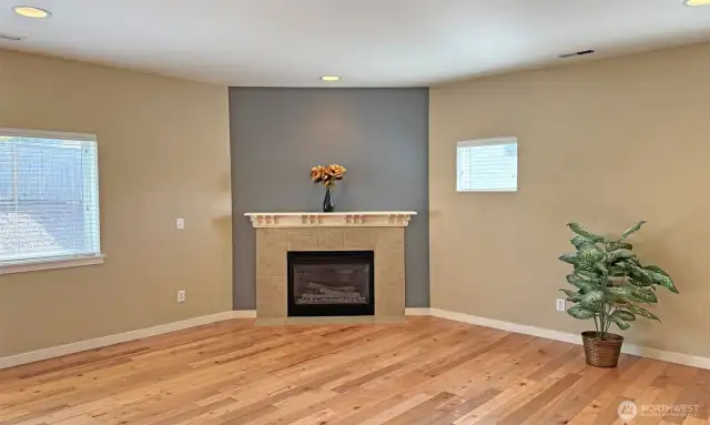 Living Room with accent color wall