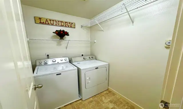 Laundry room on upper floor, convenient! Washer & dryer included