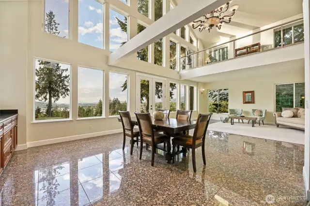 Radiant Granite Floors Throughout the Main Level