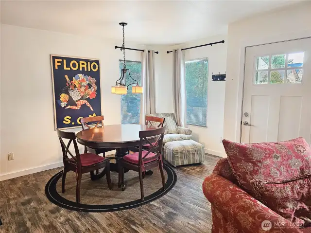 Dining area off living room.
