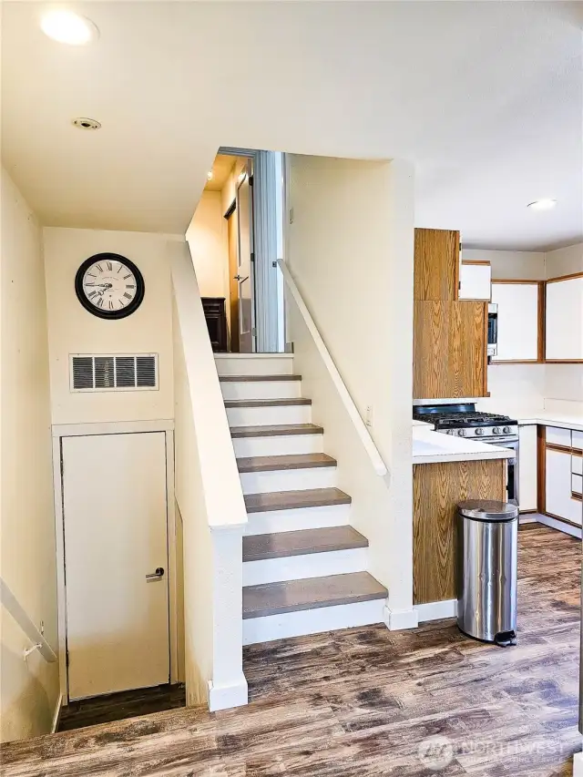 Mezzanine level with bathroom and second bedroom.