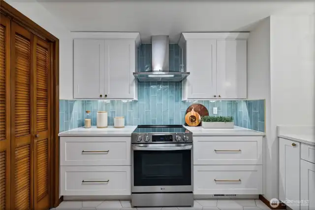 The pantry adds additional storage while the under cabinet lighting adds an elegant touch.