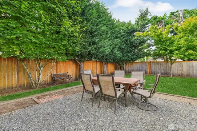 Outdoor dining and/ or firepit area.