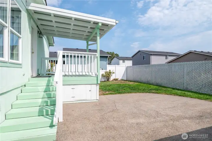 Back porch and patio.