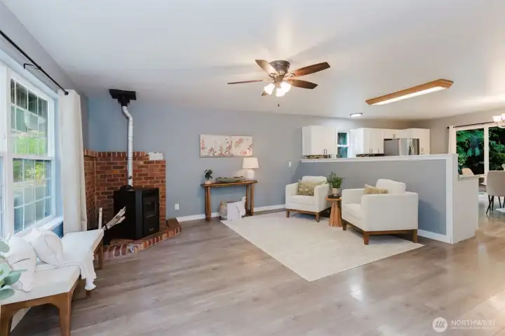 LVP Flooring flows seamlessly into kitchen