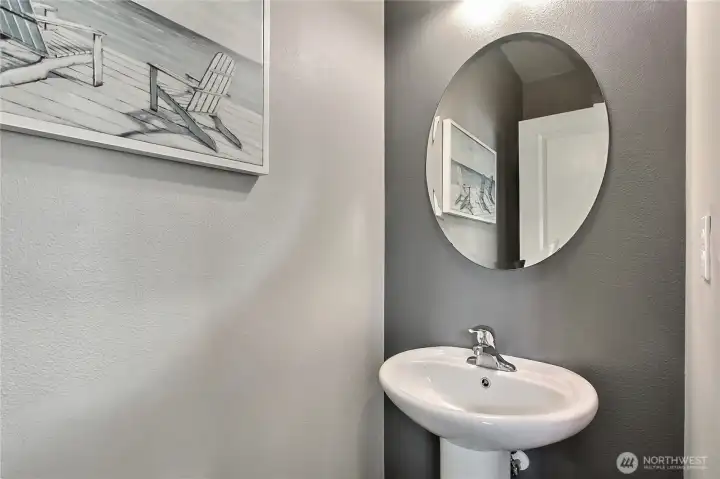First floor powder room, and I am always delighted when they are not RIGHT off of the kitchen or family room!