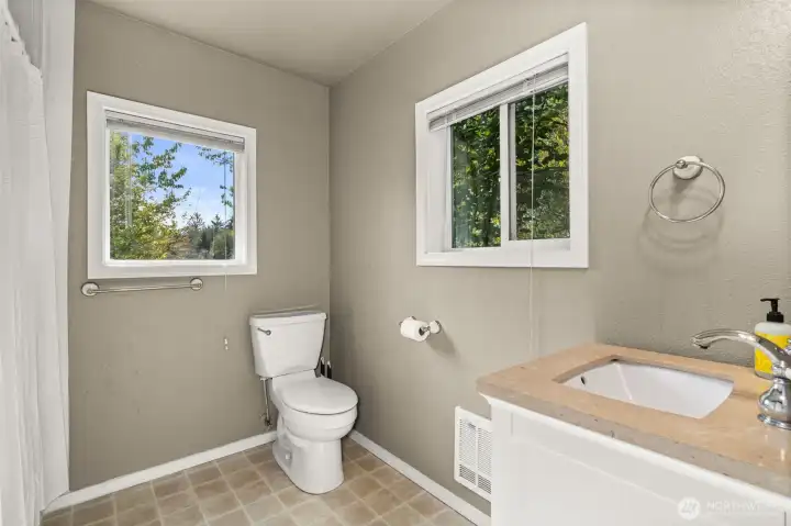 Full bath with tub and shower