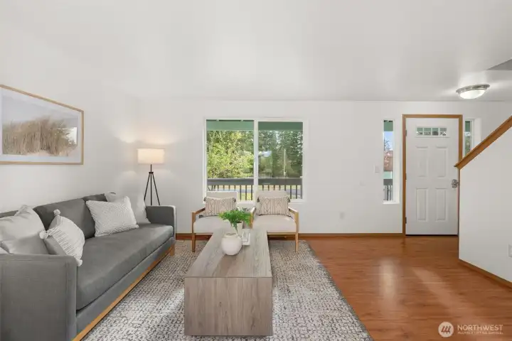 Main living room opens to a great room.