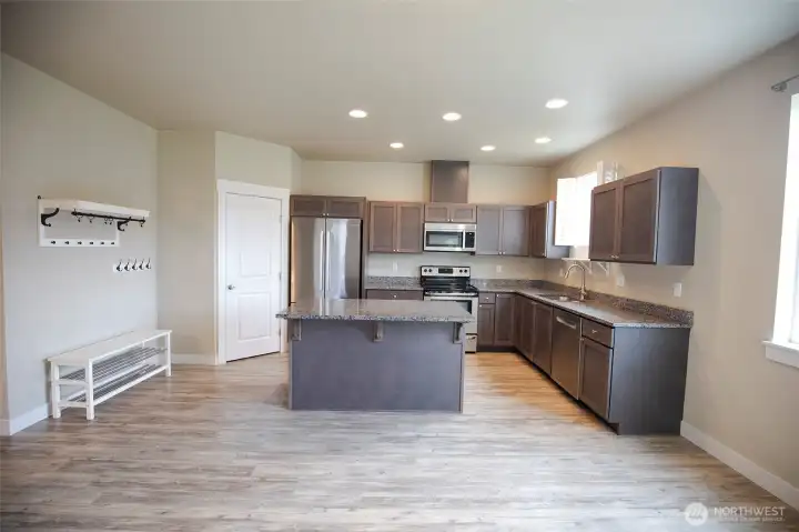 Kitchen with large dining area