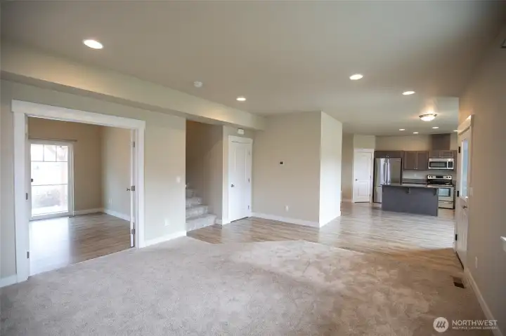 Living room looking into office/den