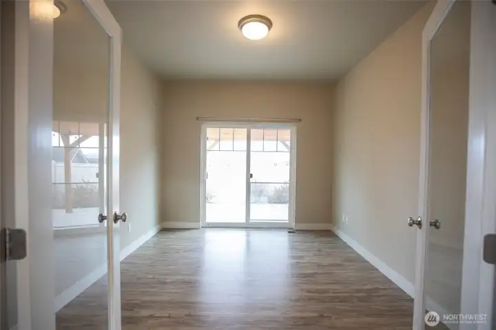 Office/Den that leads to back yard