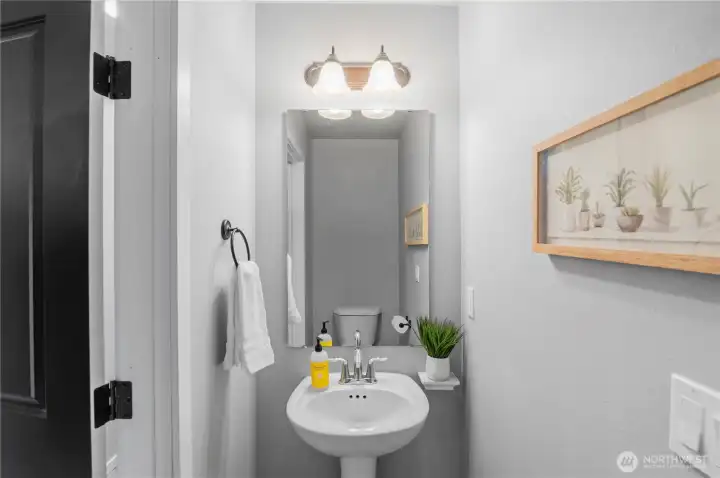 Spacious main floor 1/2 bathroom.