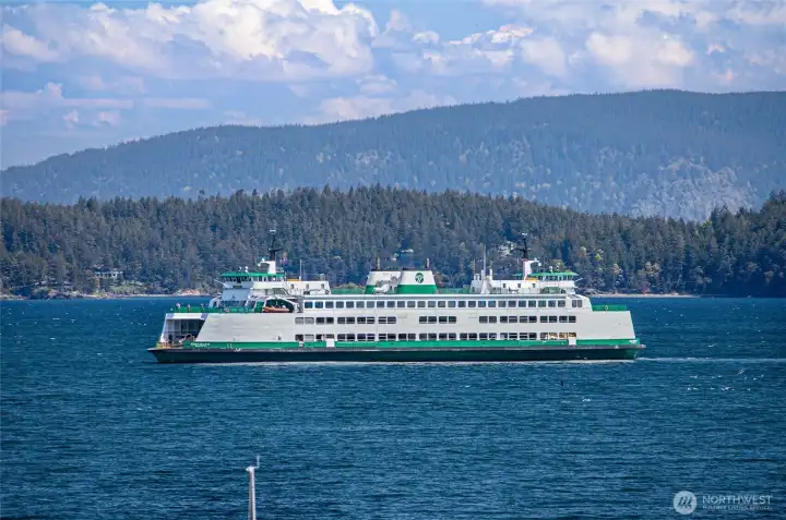 Sea Ranch Road is near the Lopez ferry landing.  Ferry views are a daily occurance