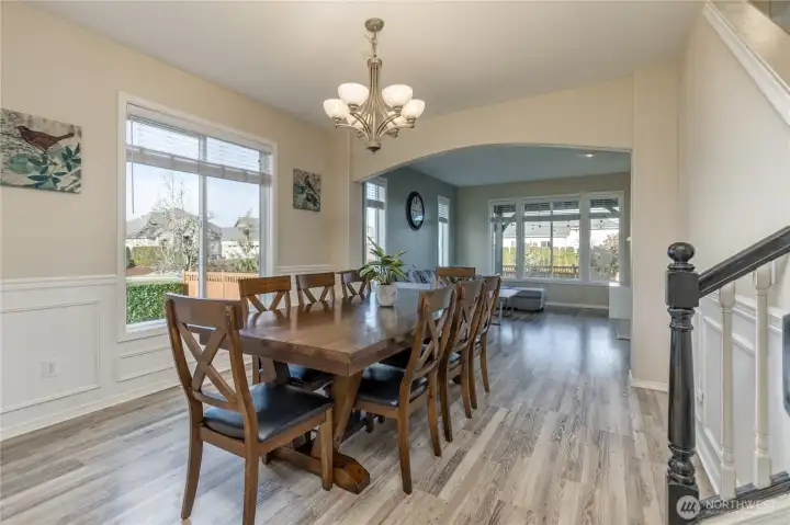Elegant dining room with plenty of space for large gatherings