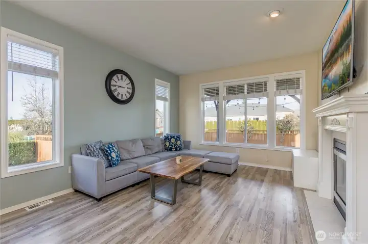 Living room features fantastic natural light with several large windows