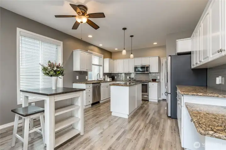 Spacious kitchen with space for casual dining