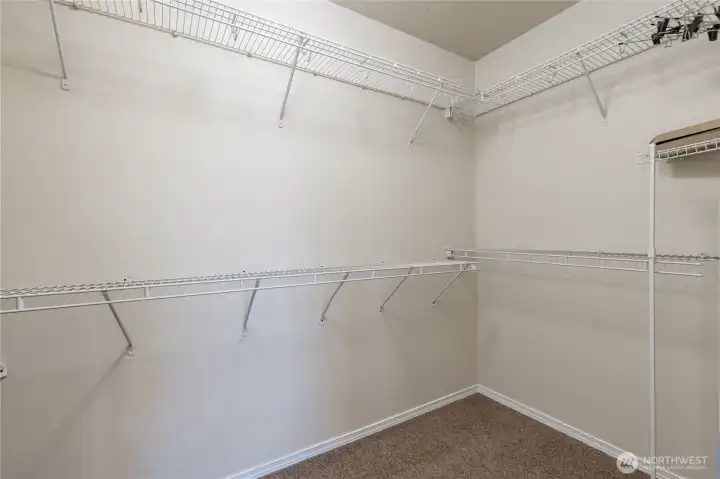 Walk-in closet in the primary suite