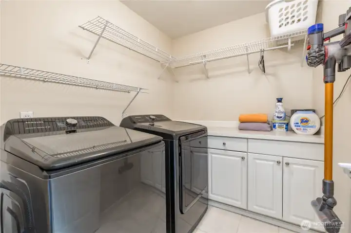 Convenient upstairs laundry room