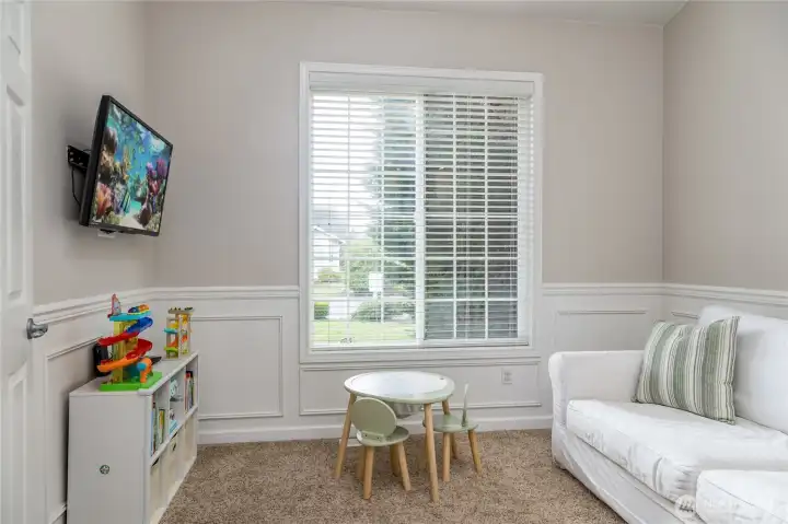 Main floor office/playroom just off the entry