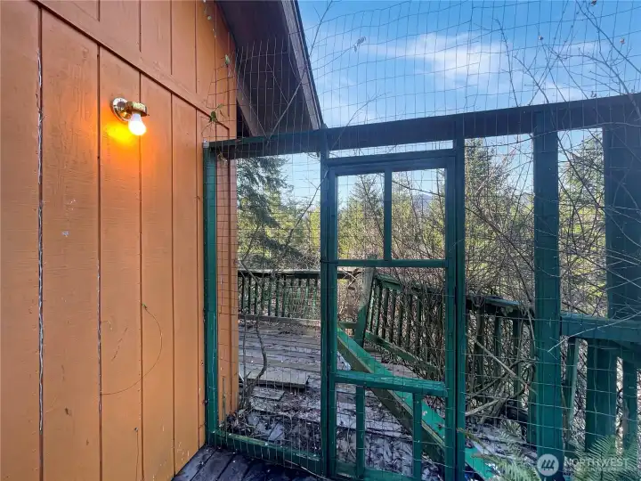 sectioned off deck built after original.