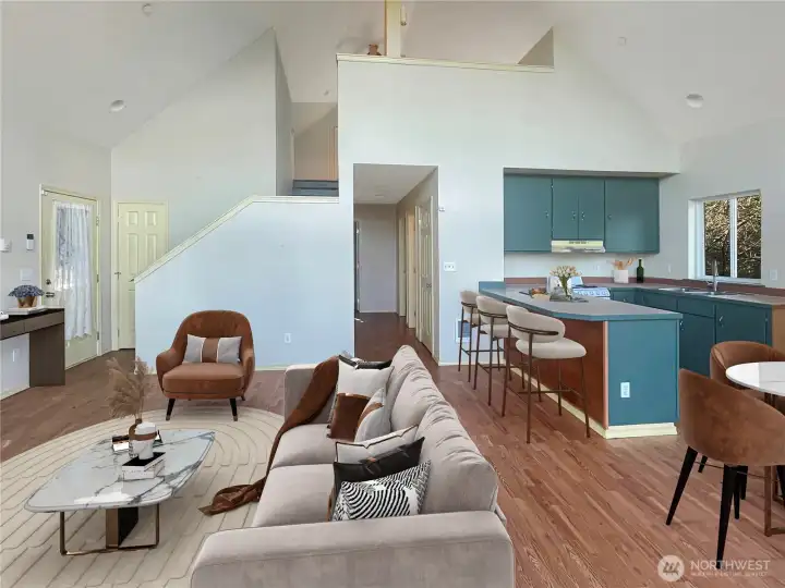 Livingroom virtually staged.