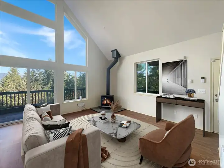 Livingroom virtually staged.