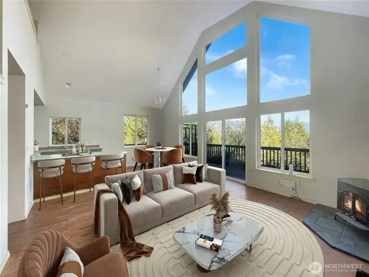 Livingroom virtually staged.