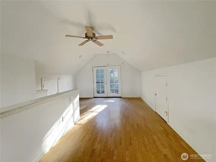 Loft out to French doors and small varanda