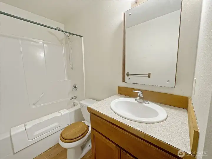 One bathroom.